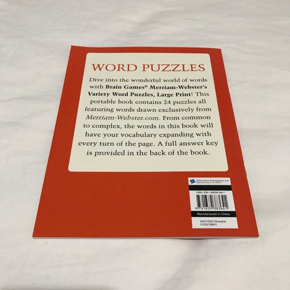 NEW Brain Games Merriam Webster's Variety Word Puzzles Large Print Book Booklet - Picture 2 of 4